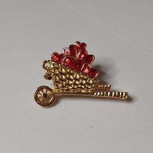 Wheelbarrow Full Of Hearts Pin